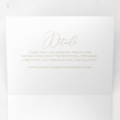 Gold Classy Chic Minimalist Wedding Drieluik Uitnodiging (Binnenzijde eerst)