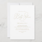 Gold Classy Chic-minimalistisch Baby shower Kaart (Voorkant)