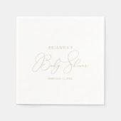 Gold Classy Chic-minimalistisch Baby shower Servet (Voorkant)