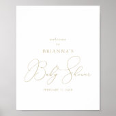 Gold Classy Chic-minimalistisch Baby shower Welkom Poster (Voorkant)