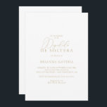 Gold Classy Chic Minimalistisch Spaans Vrijgezelle Kaart<br><div class="desc">Deze goudkleurige,  minimalistische Spaanse bruiddoucheuitnodiging is perfect voor een rittige trouwdouche. Het eenvoudige en elegante ontwerp kenmerkt klassieke en fancy manuscripttypografie in goud.</div>