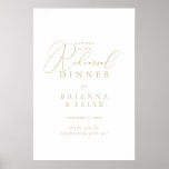 Gold Classy Chic Rehearsal Dinner Welkom Poster<br><div class="desc">Dit goudkleurige kickerrepetitie welkome poster is perfect voor een ritsrepetitie. Het eenvoudige en elegante ontwerp kenmerkt klassieke en fancy manuscripttypografie in goud.</div>