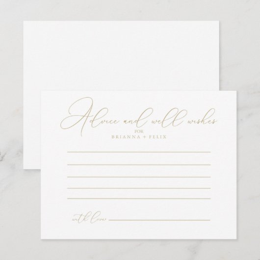 Gold Classy Chic Weddenvice-kaart Briefkaart (Voorkant / Achterkant)