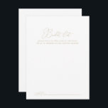 Gold Classy Chic Wedding Bucket List-kaarten Briefkaart<br><div class="desc">Deze goudkleurige kickerbruistekkaarten zijn de perfecte activiteit voor een rustige trouwreceptie of vrijgezellenfeest. Het eenvoudige en elegante ontwerp kenmerkt klassieke en fancy manuscripttypografie in goud. Verander de formulering om het even welke levensgebeurtenis aan te passen. Het teken van de Bucket lijst wordt afzonderlijk verkocht.</div>