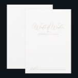 Gold Classy Chic Wedding Words of Wisdom Advieskaart<br><div class="desc">Deze goudkleurige kerktrouwwoorden van wijsheidsadviezen zijn perfect voor een rustige bruiloft. Het eenvoudige en elegante ontwerp kenmerkt klassieke en fancy manuscripttypografie in goud. Deze kaarten zijn perfect voor een bruiloft, vrijgezellenfeest, baby shower, graduatiedag en nog veel meer. Pas de kaarten aan met de namen van de bruid en de bruidegom,...</div>