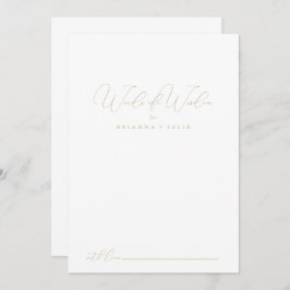 Gold Classy Chic Wedding Words of Wisdom Advieskaart