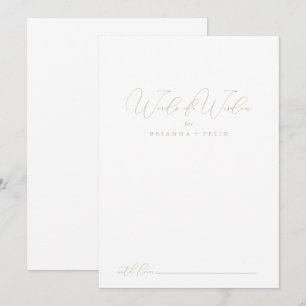 Gold Classy Chic Wedding Words of Wisdom Advieskaart