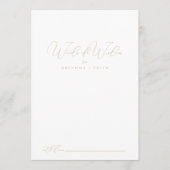 Gold Classy Chic Wedding Words of Wisdom Advieskaart (Voorkant)