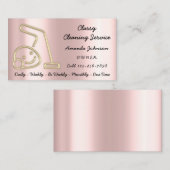 Gold Classy Cleaner Services Maid Vacuum Cleaner Visitekaartje (Voorkant / Achterkant)