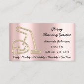 Gold Classy Cleaner Services Maid Vacuum Cleaner Visitekaartje (Voorkant)
