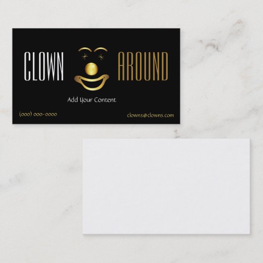 Gold Classy Clown Logo Visitekaartje (Voorkant / Achterkant)