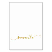 Gold Classy Curved Swash Naam Plaats Kaarten (Voorkant)