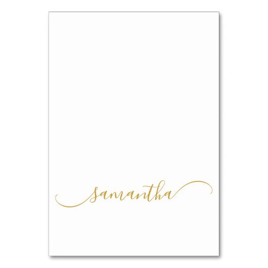 Gold Classy Curved Swash Naam Plaats Kaarten (Voorkant)