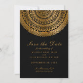 Gold Classy Mandala Black Save the Date White Kaar (Voorkant)