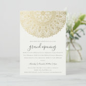 Gold Classy  Mandala Grand Opening Invite Bedankkaart (Staand voorkant)