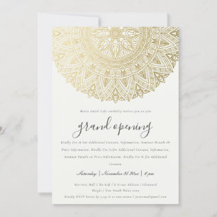 Gold Classy  Mandala Grand Opening Invite Bedankkaart