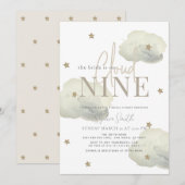 Gold Cloud 9 Gold Stars Waterverf Vrijgezellenfees Kaart (Voorkant / Achterkant)