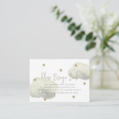 Gold Cloud & Star Baby shower Neem een boek mee Informatiekaartje (Staand voorkant)