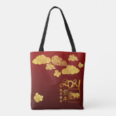 Gold Clouds Ox papieren Chinees nieuwjaar 2021 ATB Tote Bag (Achterkant)