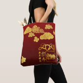 Gold Clouds Ox papieren Chinees nieuwjaar 2021 ATB Tote Bag (Dichtbij)
