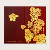 Gold Clouds Ox papieren Chinees nieuwjaar 2021 FvC Kaart (Buitenkant ongevouwen)