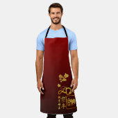 Gold Clouds Ox papieren Chinees nieuwjaar 2021 LAp Schort (Gedragen)