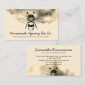 Gold Cloudy Heart Apiary Honey Bee Visitekaartje (Voorkant / Achterkant)