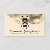 Gold Cloudy Heart Apiary Honey Bee Visitekaartje (Voorkant)