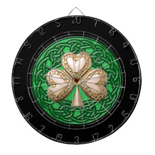 Gold Clover & Celtic Knots Dart Board Dartbord