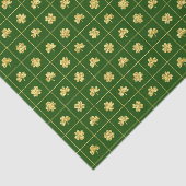 Gold Clover Grid Green St. Patrick’s Tissuepapier (Detail)