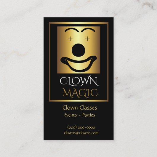 Gold Clown Logo Visitekaartje (Voorkant)