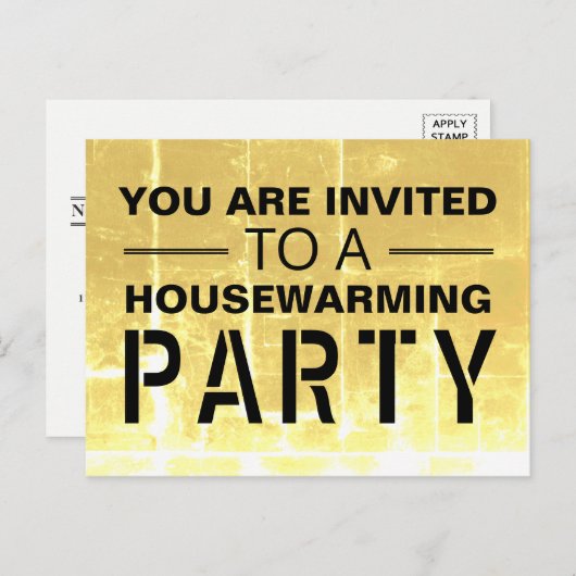 Gold Club Poster - Uitnodiging voor Housewarming P (Voorkant / Achterkant)