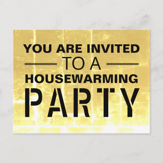 Gold Club Poster - Uitnodiging voor Housewarming P (Voorkant)