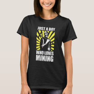 Gold Coal Miner Cryptocurrency is een jongen die e T-shirt