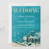 Gold Coast Aqua Surf Moderne Weddenschap Kaart (Voorkant)