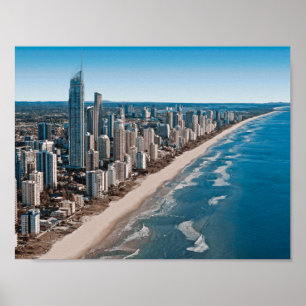 Gold Coast Australia Aerial Uitzicht Poster