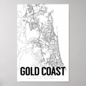 Gold Coast Australia Minimalist Map Art Poster (Voorkant)