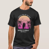 Gold Coast Australia Palms Drop Pull Kick Surfing T-shirt (Voorkant)