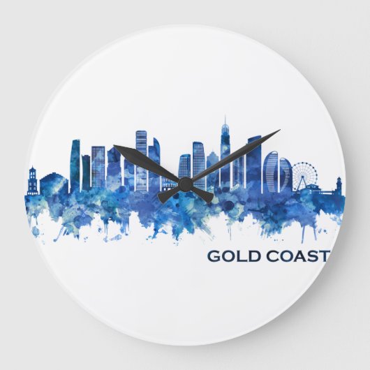 Gold Coast Australia Skyline Blue Grote Klok (Voorkant)
