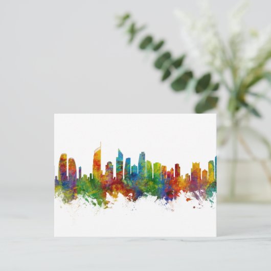 Gold Coast Australia Skyline Briefkaart (Staand voorkant)