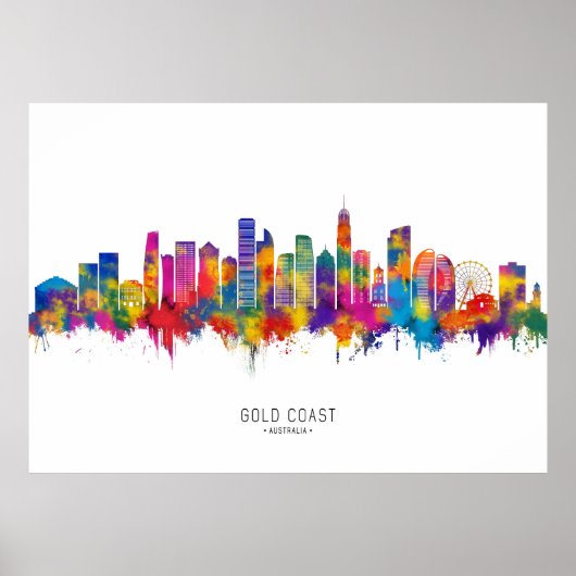 Gold Coast Australia Skyline Poster (Voorkant)