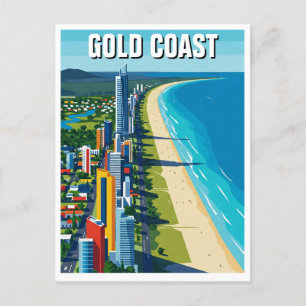 Gold Coast Australia Travel Abstract ontwerp Briefkaart