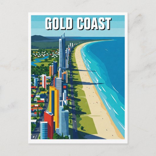 Gold Coast Australia Travel Abstract ontwerp Briefkaart (Voorkant)