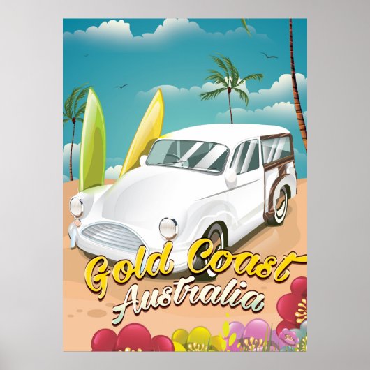 Gold Coast Australia vintage poster (Voorkant)