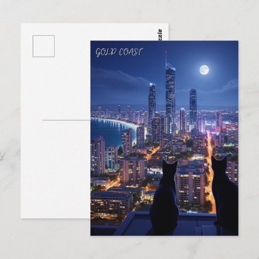 Gold Coast Australië katten bij nacht Briefkaart (Voorkant / Achterkant)