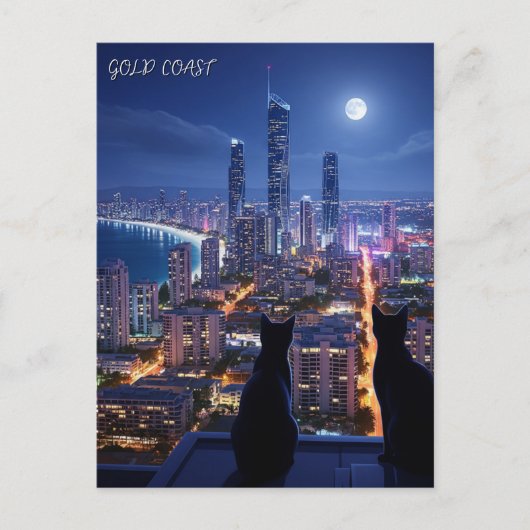 Gold Coast Australië katten bij nacht Briefkaart (Voorkant)
