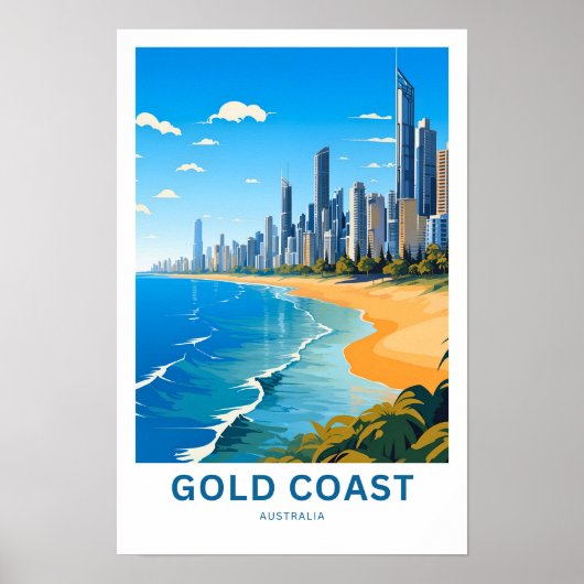 Gold Coast Australië Reisprint Poster (Voorkant)
