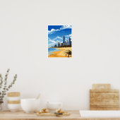 Gold Coast Australië Reizen  illustratie Poster (Keuken)