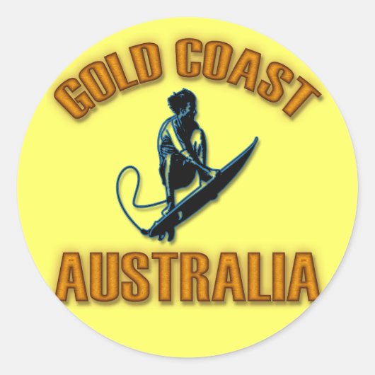 GOLD COAST AUSTRALIË RONDE STICKER (Voorkant)
