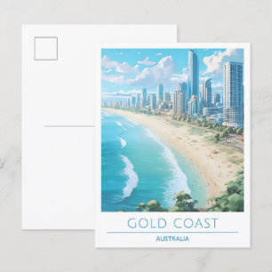Gold Coast Australië Vintage Reizen Briefkaart